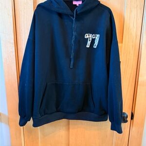 Edikted Black Hoodie- cheetah 77 size large